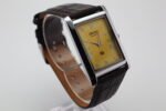 Refurbished Vintage Seiko Slim Tank Men's Wrist Watch Yellow Dial With Dark Brown Strap - Image 2