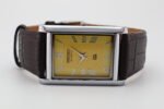 Refurbished Vintage Seiko Slim Tank Men's Wrist Watch Yellow Dial With Dark Brown Strap - Image 5