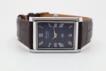 Refurbished Vintage Seiko Slim Tank Men's Wrist Watch Blue Dial With Dark Brown Strap - Image 6