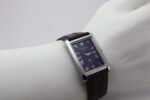 Refurbished Vintage Seiko Slim Tank Men's Wrist Watch Blue Dial With Dark Brown Strap - Image 7