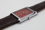 Refurbished Vintage Seiko Slim Tank Men's Wrist Watch Red Dial With Dark Brown Strap - Image 5