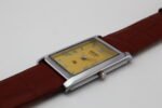 Refurbished Vintage Seiko Slim Tank Men's Wrist Watch Yellow Dial With Light Brown Strap - Image 6