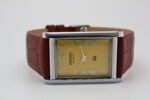 Refurbished Vintage Seiko Slim Tank Men's Wrist Watch Yellow Dial With Light Brown Strap - Image 5