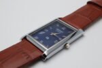 Refurbished Vintage Seiko Slim Tank Men's Wrist Watch Blue Dial With Light Brown Strap - Image 6