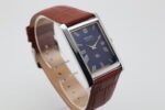 Refurbished Vintage Seiko Slim Tank Men's Wrist Watch Blue Dial With Light Brown Strap - Image 2