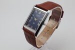 Refurbished Vintage Seiko Slim Tank Men's Wrist Watch Blue Dial With Light Brown Strap - Image 3