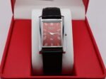Refurbished Vintage Seiko Slim Tank Men's Wrist Watch Red Dial With Black Strap