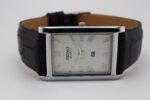 Refurbished Vintage Seiko Slim Tank Men's Wrist Watch White Dial With Black Strap - Image 7