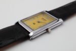 Refurbished Vintage Seiko Slim Tank Men's Wrist Watch Yellow Dial With Black Strap - Image 5