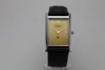 Refurbished Vintage Seiko Slim Tank Men's Wrist Watch Yellow Dial With Black Strap - Image 4