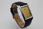 Refurbished Vintage Seiko Slim Tank Men's Wrist Watch Yellow Dial With Black Strap - Image 2