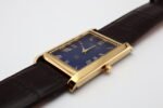 Refurbished Vintage Seiko Slim Tank Men's Wrist Watch Blue Dial With Dark Brown Strap - Image 6