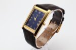 Refurbished Vintage Seiko Slim Tank Men's Wrist Watch Blue Dial With Dark Brown Strap - Image 3