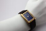 Refurbished Vintage Seiko Slim Tank Men's Wrist Watch Blue Dial With Dark Brown Strap - Image 7