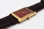 Refurbished Vintage Seiko Slim Tank Men's Wrist Watch Red Dial With Dark Brown Strap - Image 6