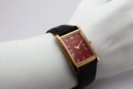 Refurbished Vintage Seiko Slim Tank Men's Wrist Watch Red Dial With Dark Brown Strap - Image 7