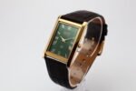 Refurbished Vintage Seiko Slim Tank Men's Wrist Watch Green Dial With Dark Brown Strap - Image 3