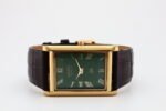 Refurbished Vintage Seiko Slim Tank Men's Wrist Watch Green Dial With Dark Brown Strap - Image 5