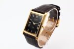 Refurbished Vintage Seiko Slim Tank Men's Wrist Watch Black Dial With Dark Brown Strap - Image 3