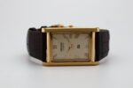 Refurbished Vintage Seiko Slim Tank Men's Wrist Watch Gold Dial With Dark Brown Strap - Image 5