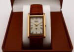 Refurbished Vintage Seiko Slim Tank Men's Wrist Watch White Dial With Light Brown Strap