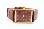 Refurbished Vintage Seiko Slim Tank Men's Wrist Watch Red Dial With Light Brown Strap - Image 4