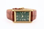Refurbished Vintage Seiko Slim Tank Men's Wrist Watch Green Dial With Light Brown Strap - Image 6