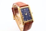 Refurbished Vintage Seiko Slim Tank Men's Wrist Watch Blue Dial With Light Brown Strap - Image 2
