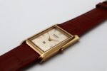 Refurbished Vintage Seiko Slim Tank Men's Wrist Watch Gold Dial With Light Brown Strap - Image 7