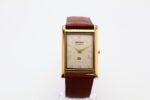 Refurbished Vintage Seiko Slim Tank Men's Wrist Watch Gold Dial With Light Brown Strap - Image 6