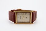 Refurbished Vintage Seiko Slim Tank Men's Wrist Watch Gold Dial With Light Brown Strap - Image 4