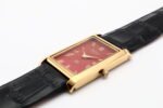 Refurbished Vintage Seiko Slim Tank Men's Wrist Watch Red Dial With Black Strap - Image 5