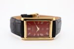Refurbished Vintage Seiko Slim Tank Men's Wrist Watch Red Dial With Black Strap - Image 6