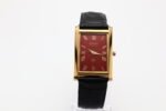 Refurbished Vintage Seiko Slim Tank Men's Wrist Watch Red Dial With Black Strap - Image 4