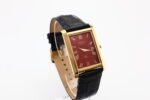 Refurbished Vintage Seiko Slim Tank Men's Wrist Watch Red Dial With Black Strap - Image 2