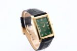 Refurbished Vintage Seiko Slim Tank Men's Wrist Watch Green Dial With Black Strap - Image 2