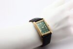 Refurbished Vintage Seiko Slim Tank Men's Wrist Watch Green Dial With Black Strap - Image 7