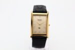 Refurbished Vintage Seiko Slim Tank Men's Wrist Watch Gold Dial With Black Strap - Image 6