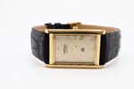 Refurbished Vintage Seiko Slim Tank Men's Wrist Watch Gold Dial With Black Strap - Image 5