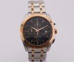 New Tissot 1853 Couturier Tachymeter Chronograph Quartz Men's Wrist Watch Black Dial Silver-Rose Gold Chain