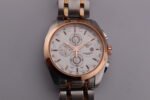New Tissot 1853 Couturier Tachymeter Chronograph Quartz Men's Wrist Watch White Dial Silver-Rose Gold Chain - Image 5