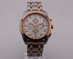New Tissot 1853 Couturier Tachymeter Chronograph Quartz Men's Wrist Watch White Dial Silver-Rose Gold Chain