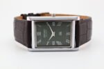 Refurbished Vintage Seiko Slim Tank Men's Wrist Watch Green Dial With Dark Brown Strap - Image 6