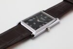 Refurbished Vintage Seiko Slim Tank Men's Wrist Watch Black Dial With Dark Brown Strap - Image 6