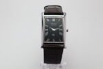 Refurbished Vintage Seiko Slim Tank Men's Wrist Watch Black Dial With Dark Brown Strap - Image 4
