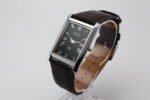Refurbished Vintage Seiko Slim Tank Men's Wrist Watch Black Dial With Dark Brown Strap - Image 3