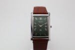 Refurbished Vintage Seiko Slim Tank Men's Wrist Watch Green Dial With Light Brown Strap - Image 4