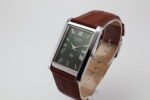 Refurbished Vintage Seiko Slim Tank Men's Wrist Watch Green Dial With Light Brown Strap - Image 3