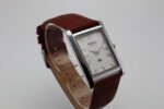 Refurbished Vintage Seiko Slim Tank Men's Wrist Watch White Dial With Light Brown Strap - Image 2