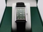 Refurbished Vintage Seiko Slim Tank Men's Wrist Watch Green Dial With Black Strap